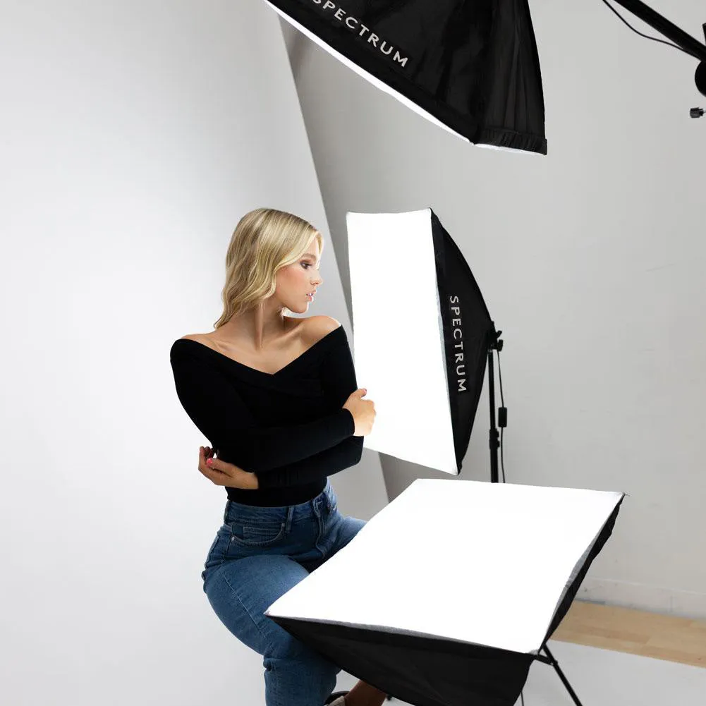 Triple "Illuminate Mate II" Rectangle Softbox and Boom Arm LED Lighting Kit