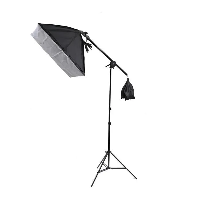 Triple "Illuminate Mate" Rectangle Softbox and Boom Arm Lighting Kit