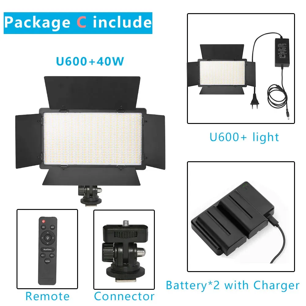 U800  LED Video Light Photo Studio Lamp