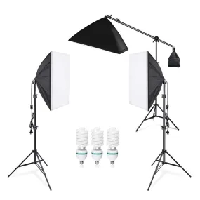 Volkwell Triple Rectangle Softbox 3 x 135W Bulb Continuous Lighting Kit