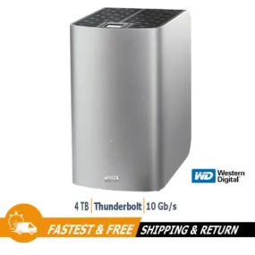 WD My Book Thunderbolt Duo 4TB External Dual Hard Drive WDBUPB0040JSL, Silver