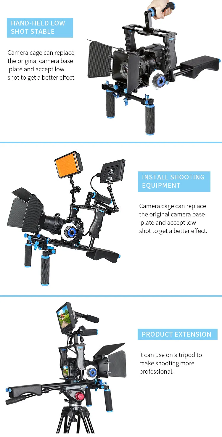 Yelangu D221 Shoulder Rig with Camera Cage and Follow Focus