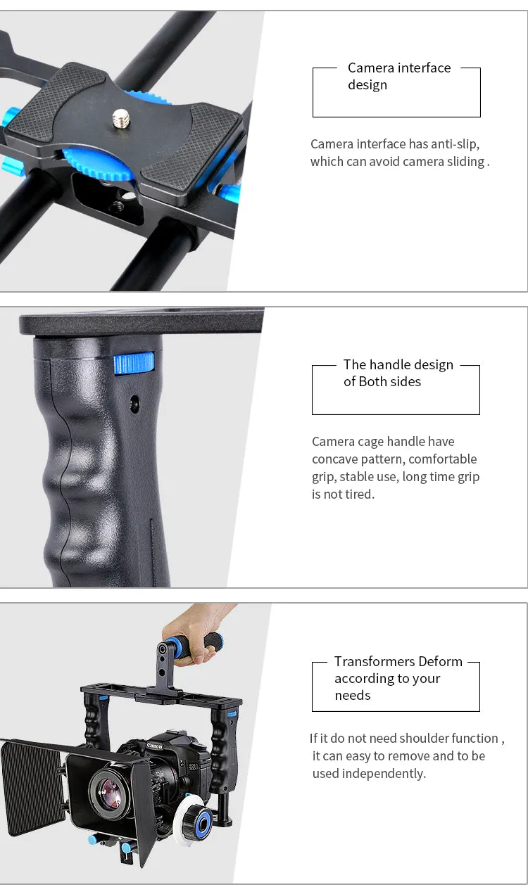 Yelangu D221 Shoulder Rig with Camera Cage and Follow Focus