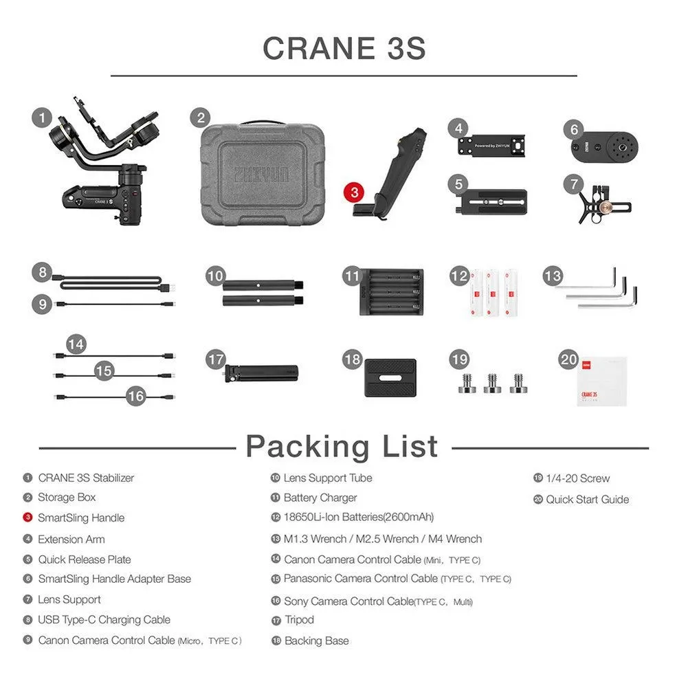 Zhiyun Crane 3s 3-Axis Handheld Gimbal For Cameras